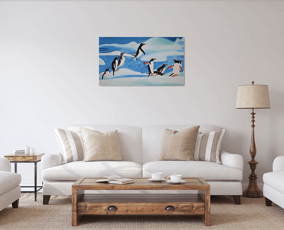 Penguins / 100 X 57 cm