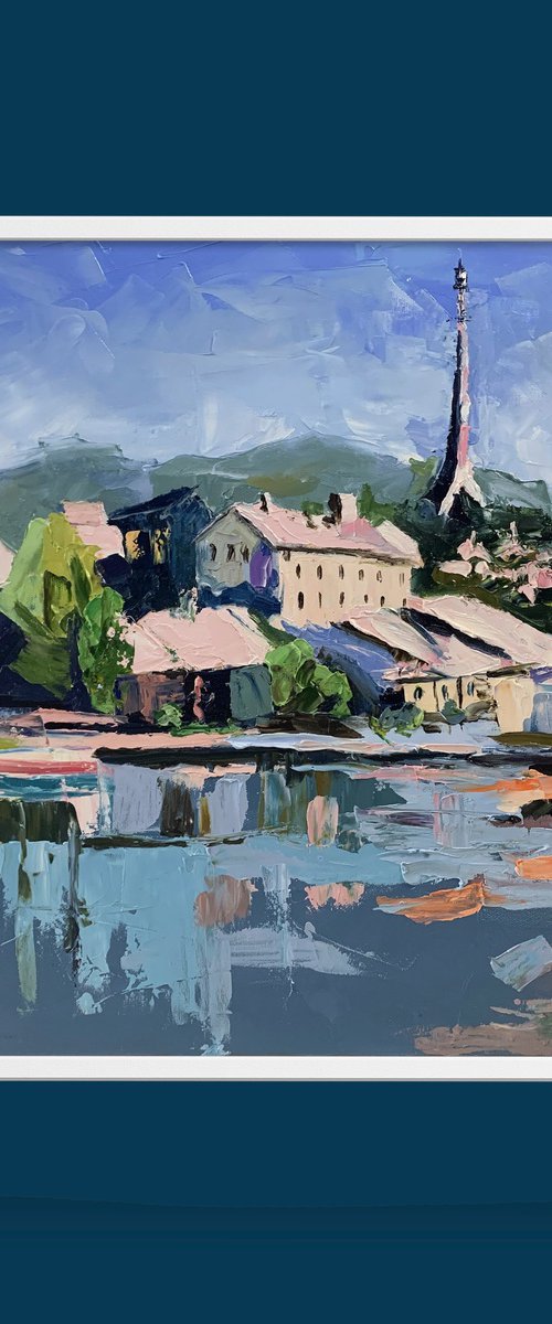 Little town by the lake in France. by Vita Schagen