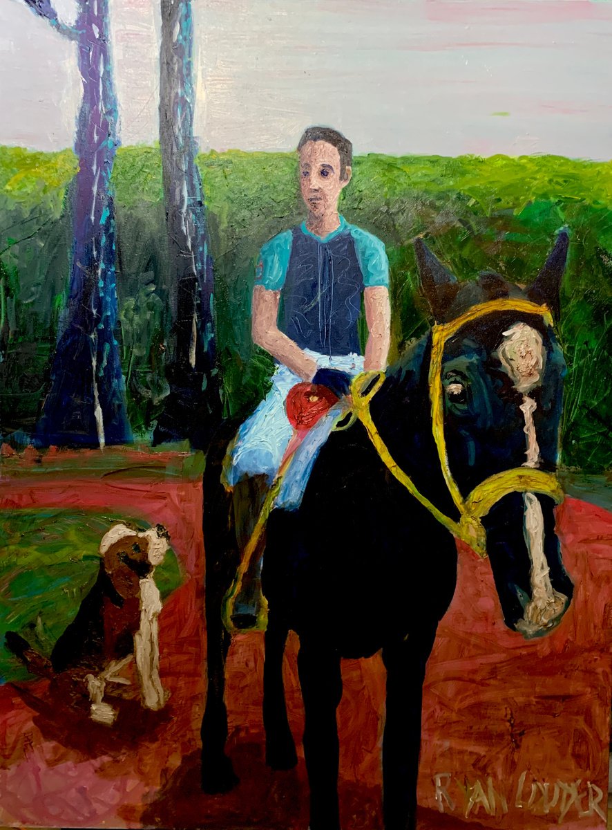 The Man On Horse With Dog by Ryan  Louder