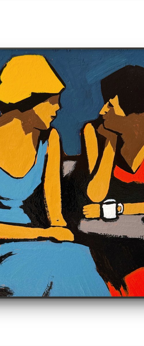 Painting "Two Women Talking " by Daria Baklykova