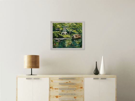 Japanese garden. Koi FRAMED