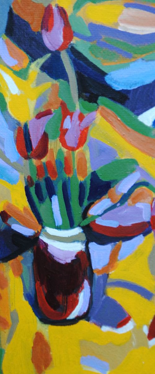 Abstract Floral Composition #2 / 43 x 31 cm by Alexandra Djokic