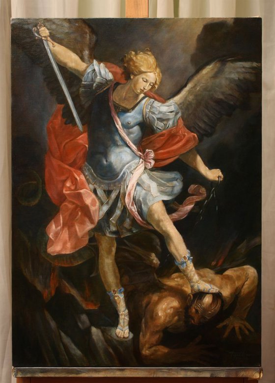 Archangel Michael - after Guido Reni’s Archangel Michael trampling Satan