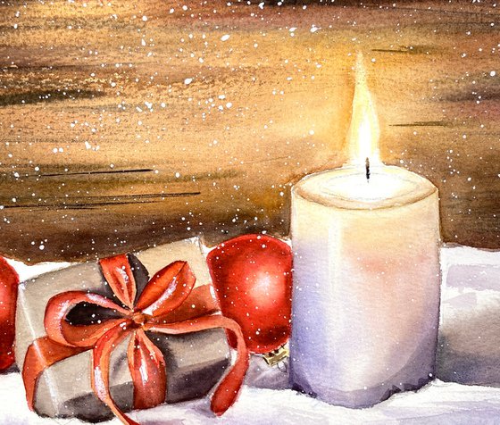 Christmas Candle & Snow