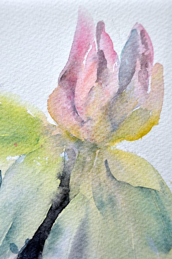 RHODODENDRON. DREAM GARDEN original watercolor 30X40