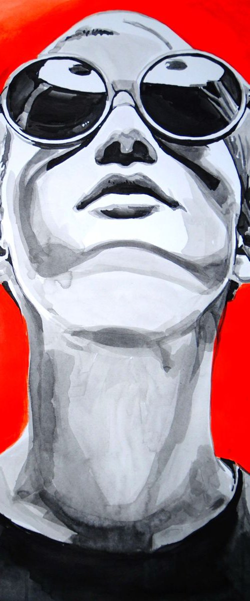 Girl with sunglasses #2 / 70 X 50 cm by Alexandra Djokic