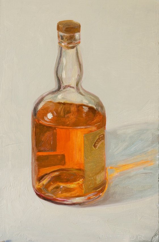 rum bottle on a white background