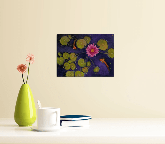 Water lily ! Oil painting! Ready to hang canvas