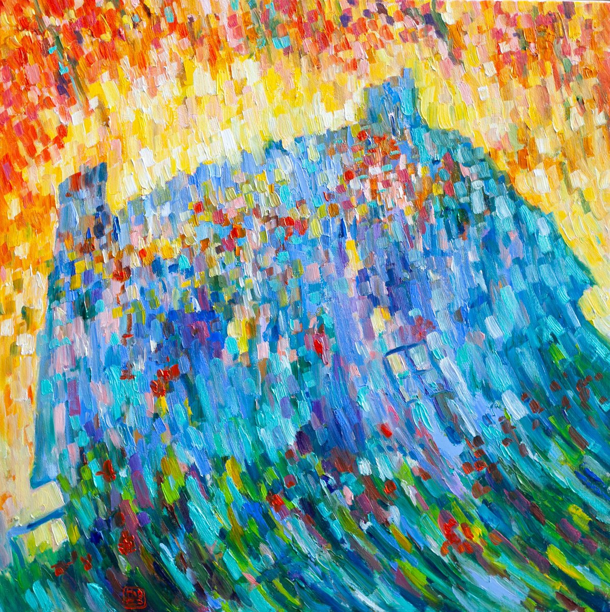 Impressionistic Abstract Oil Painting By Liudmila Pisliakova, 16 X 16", The Bothy, Original Artwork