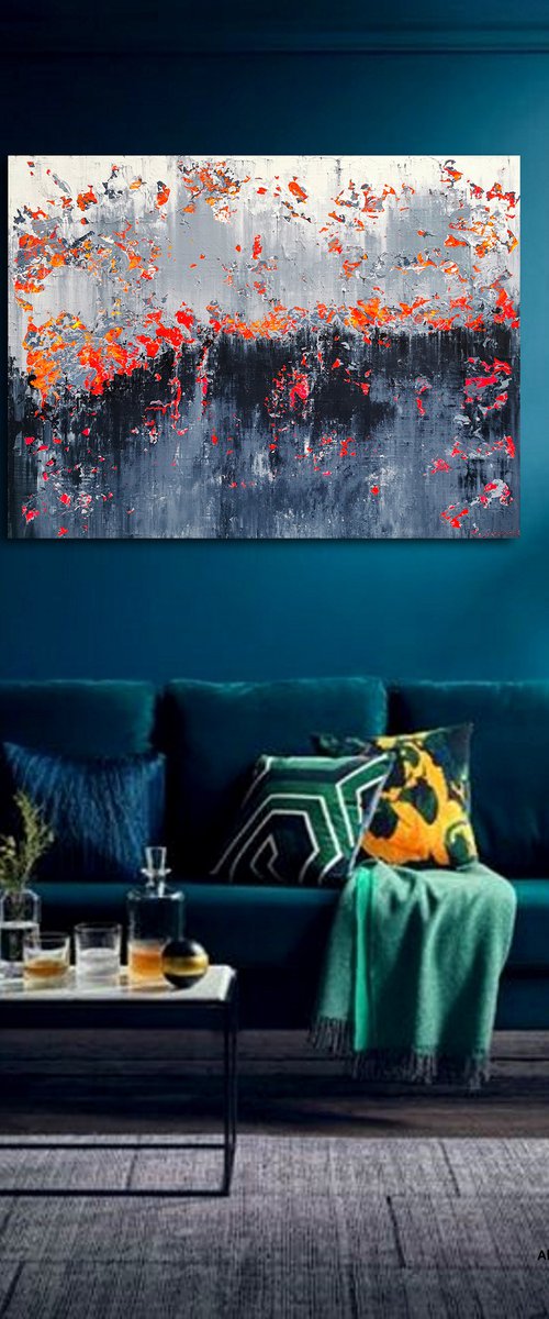 120x100cm. / Abstract painting / Abstract 2102 by Alex Senchenko