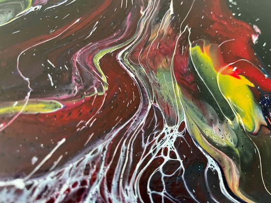 A-New-Cosmic-Tension - Wall Art Abstract / Stretched Canvas / Contemporary Art / Wall Hangings / Color Therapy / Modern Art / Acrylic Pour
