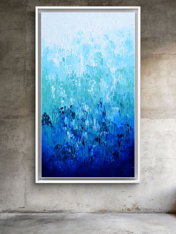 Relief Blue 34 - Large Abstract Marine, Ocean