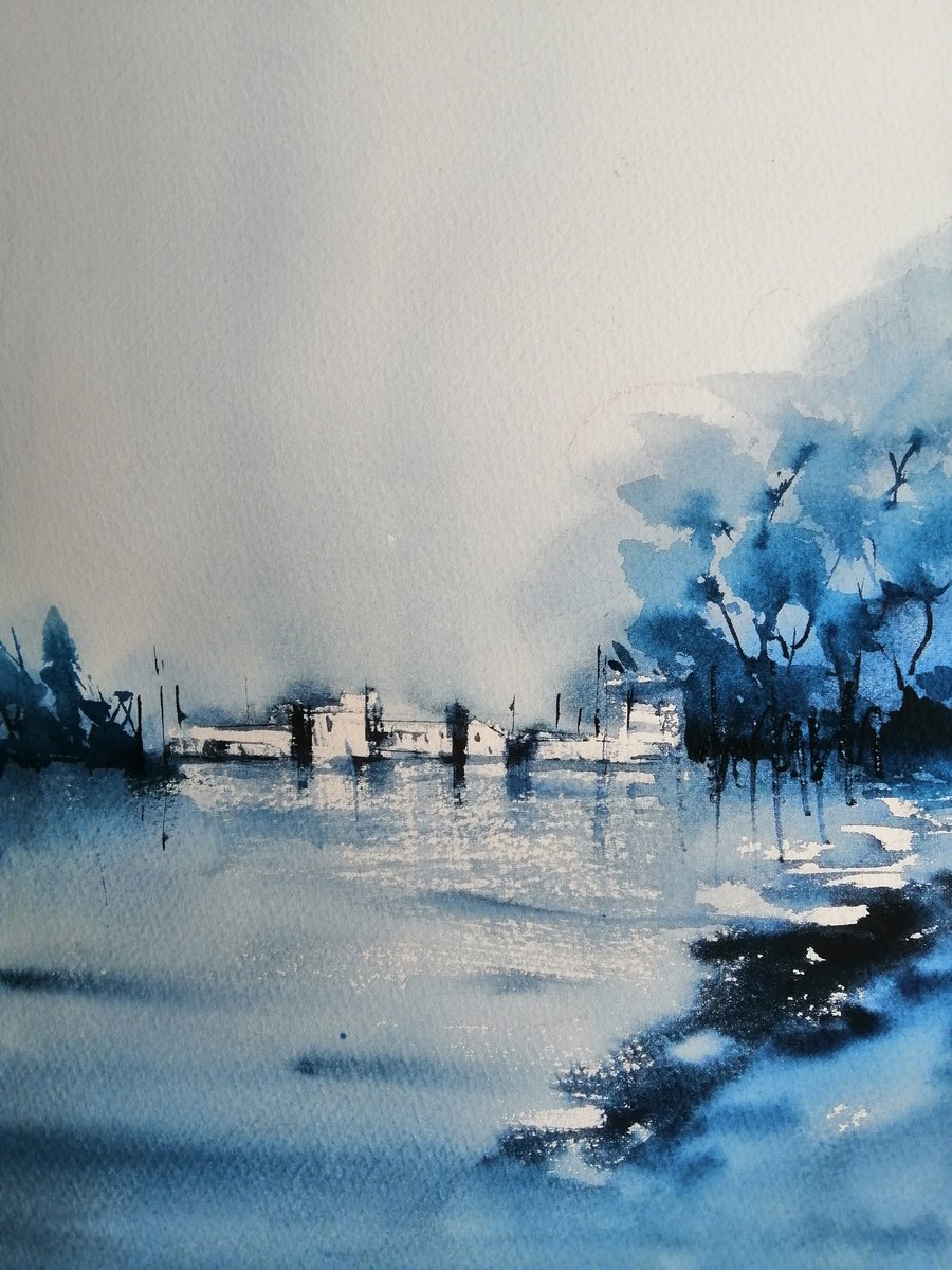 winter landscape 15 Watercolour by Giorgio Gosti | Artfinder