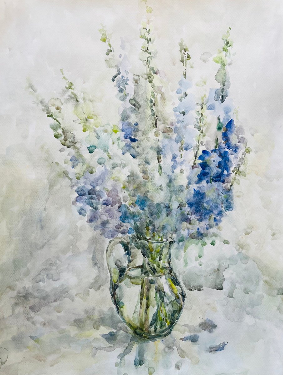 Blue bells 19,7x25,6 in by Elena Klyan