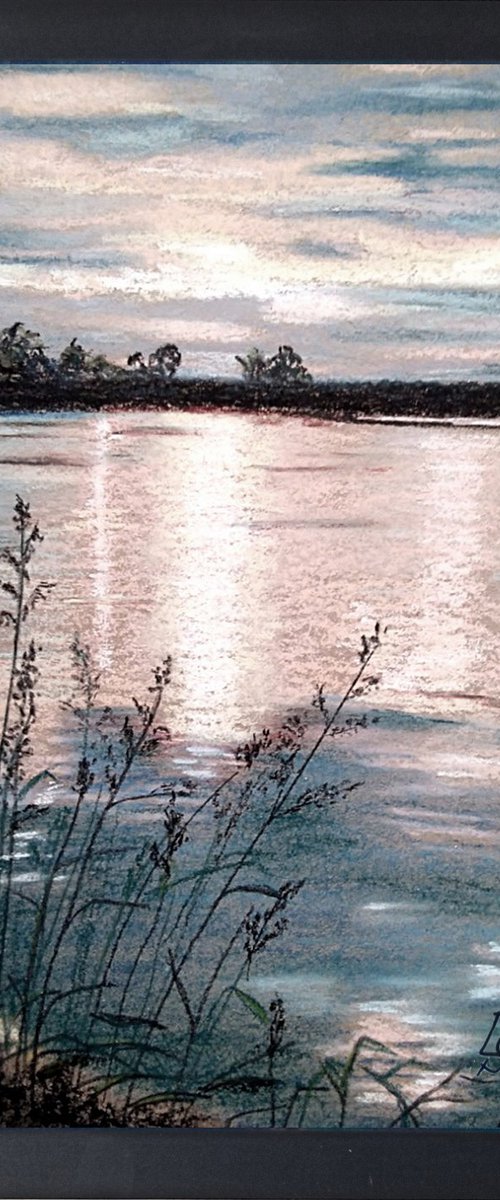 Evening Glow on the Lake by Liubov Samoilova