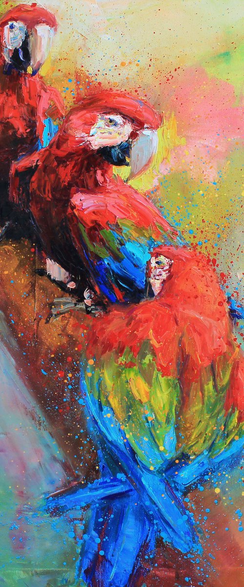 Red parrots" by Evgeny Chernyakovsky