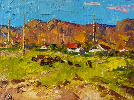 Sunny day outside the village