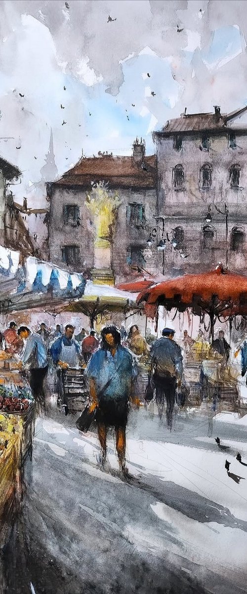 Colorful Market Place by Maximo Damico