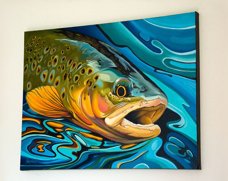 Trout 1 Fly Fishing Brown Trout By Naushad Arts Artfinder