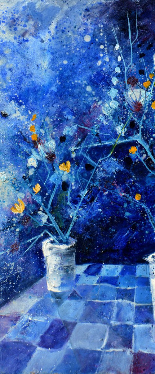 abstract blue Still life by Pol Henry Ledent