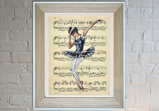 Ballerina XLVI- Vintage Music Page, GIFT idea