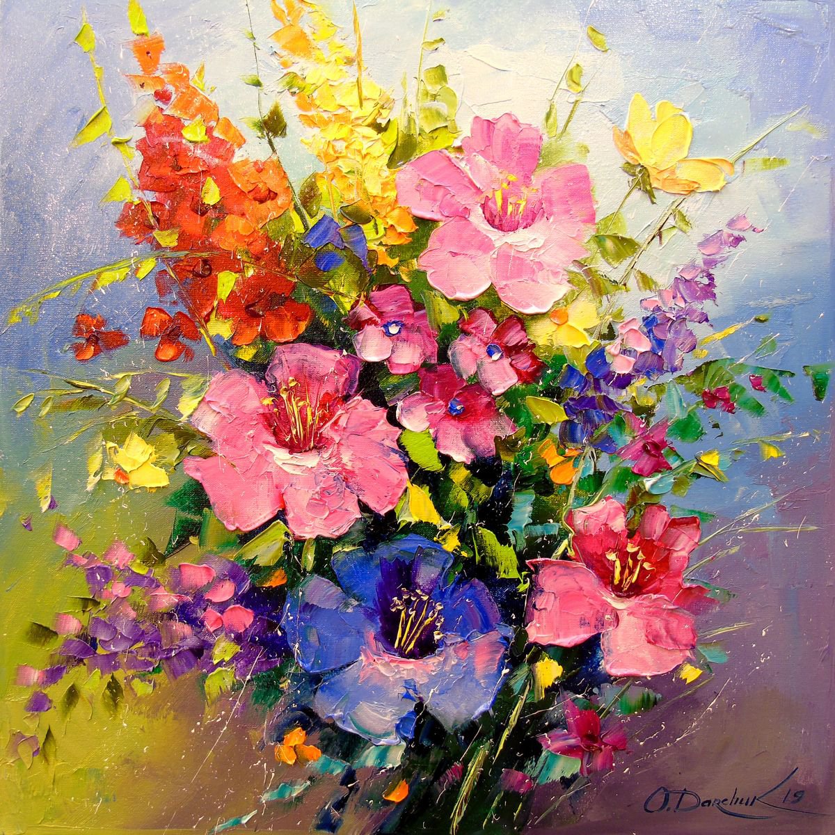 oil painting bouquet of flowers