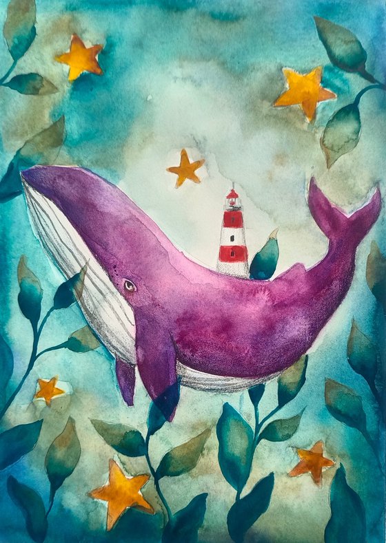 Purple whale (small)