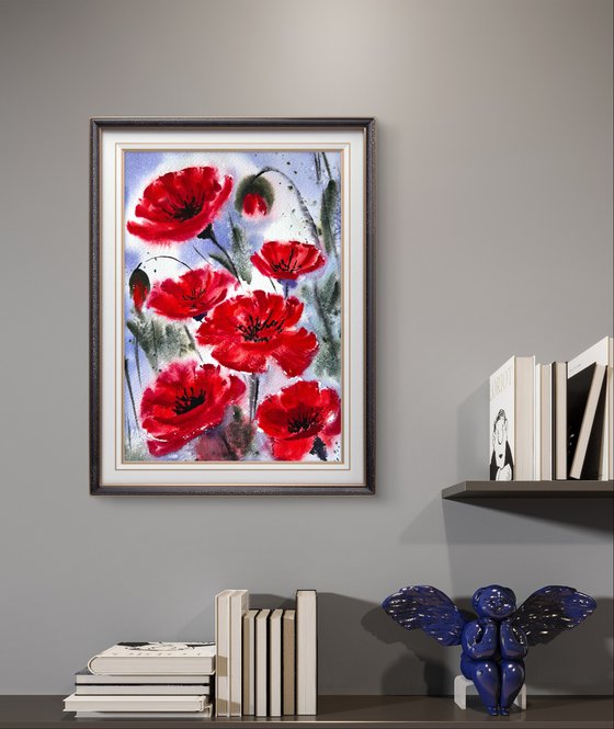 Red Poppies in the field