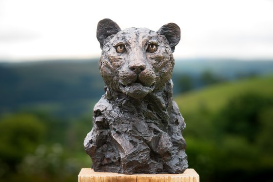 Leopard Portrait Foundry Bronze