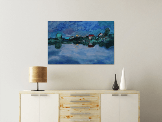 Twilight time.Moon rising