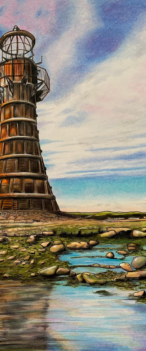 Whitford lighthouse by Karen Elaine  Evans