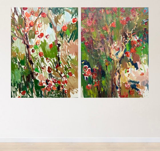 An orchard. Diptych