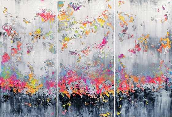 150x100cm. / Abstract triptych / Abstract 2106