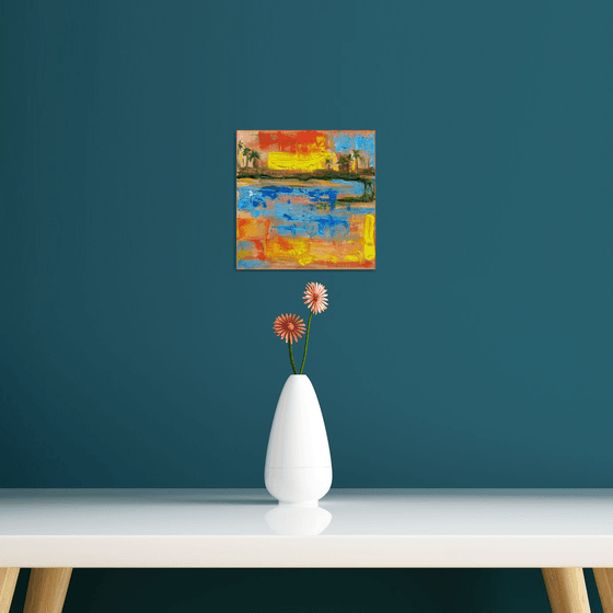 Sunset on a island - small painting from a summer vacation