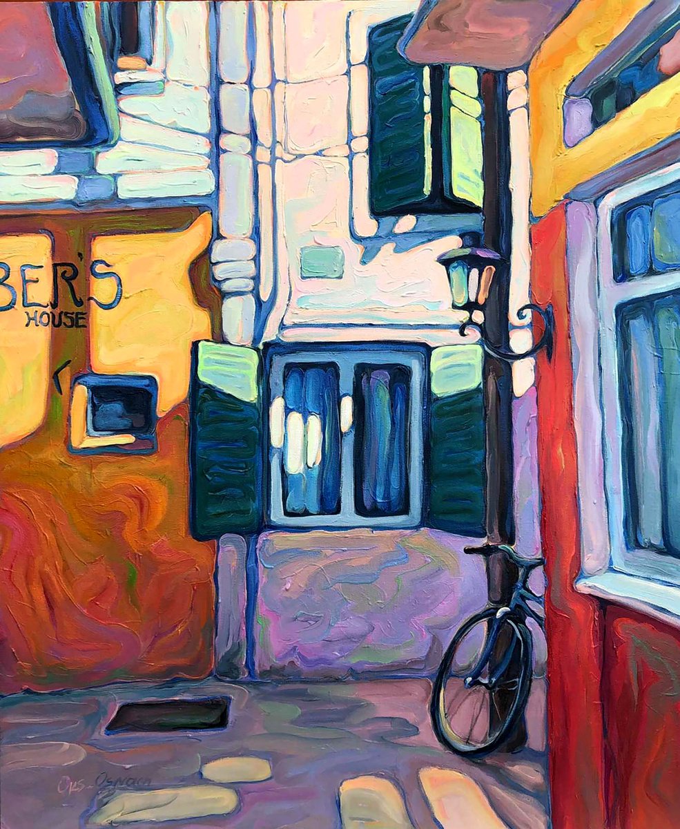 Impressionistic Landscape Oil Painting By Procach Olesia, 30 X 35", Siesta, Original Artwork