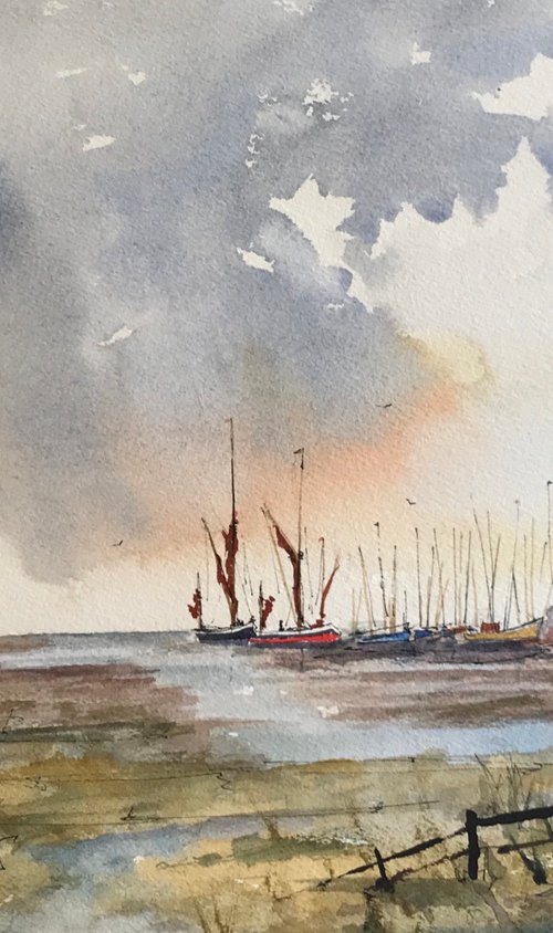 Barges and Boats at Oare by Brian Tucker