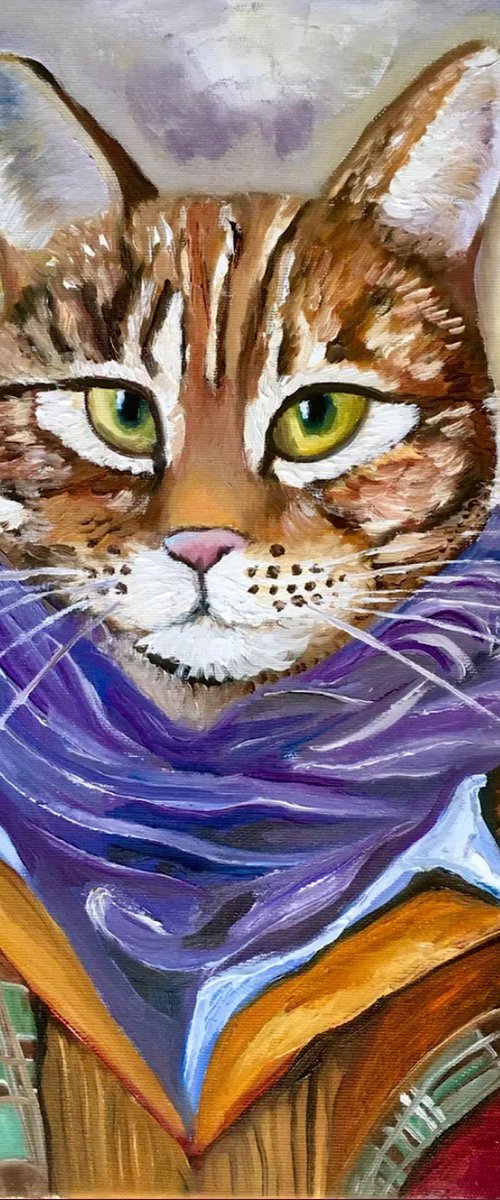 The Cat dressed for a walk by Olga Koval