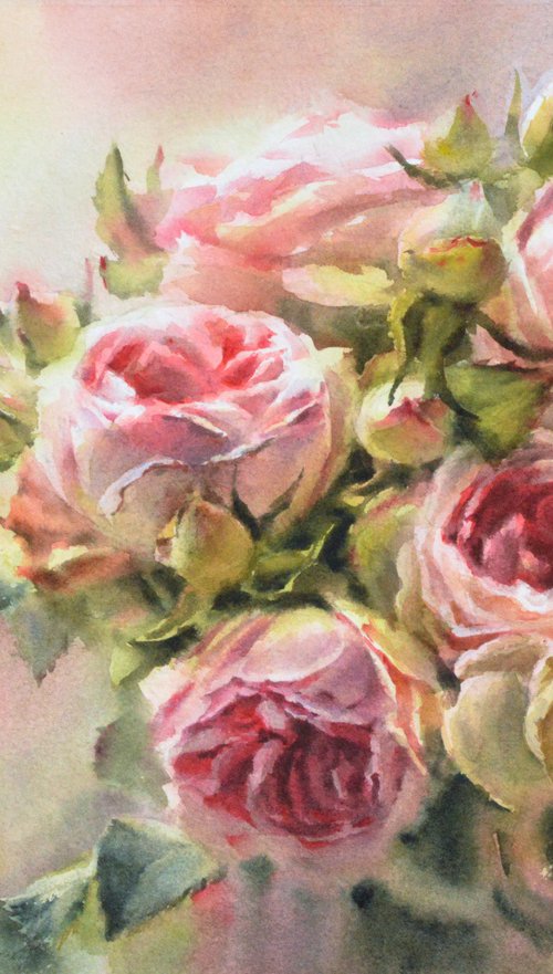 Bouquet of garden roses by Lida Duchnewitsch