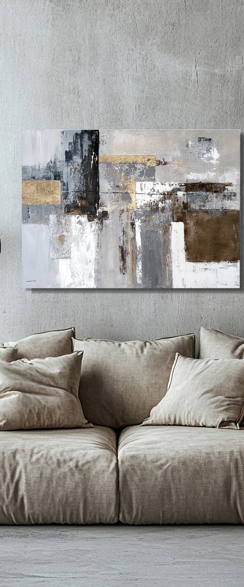 Structured Radiance. Beige Grey Gold by Tatiana Malinovscaia