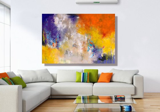 Running Free - XL LARGE,  TEXTURED ABSTRACT ART – EXPRESSIONS OF ENERGY AND LIGHT. READY TO HANG!