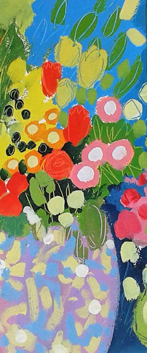 Summer Flowers in a Lilac Vase by Jan Rippingham