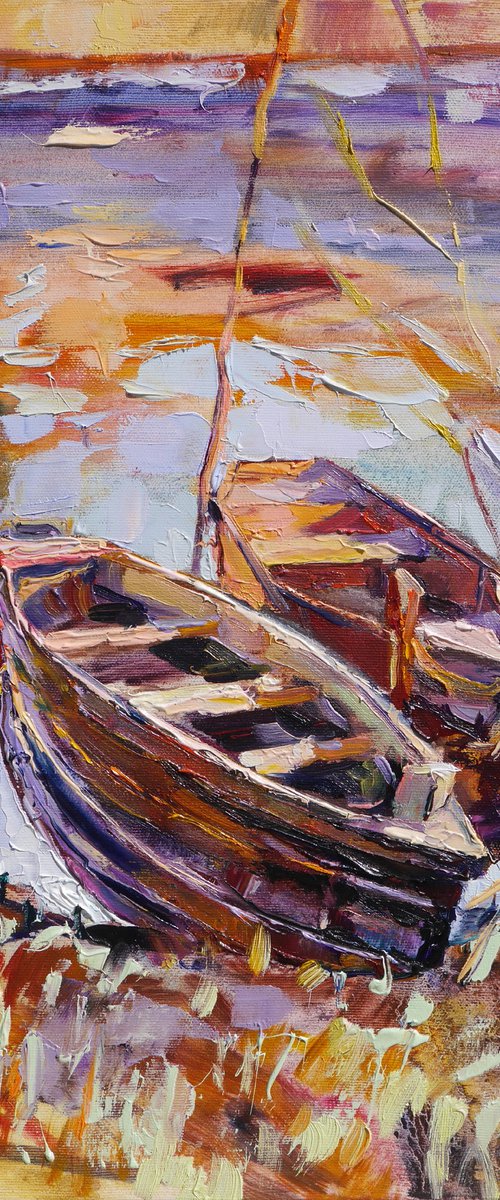 Plein air 28-03-2017 (boats, evening) by Dima Braga