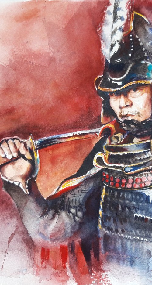 Japanese Samurai, Samurai in Black, Warrior, Japan, Japanese History by Bozhidara Mircheva