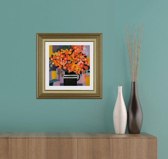 Spring Flowers in a Black Vase II