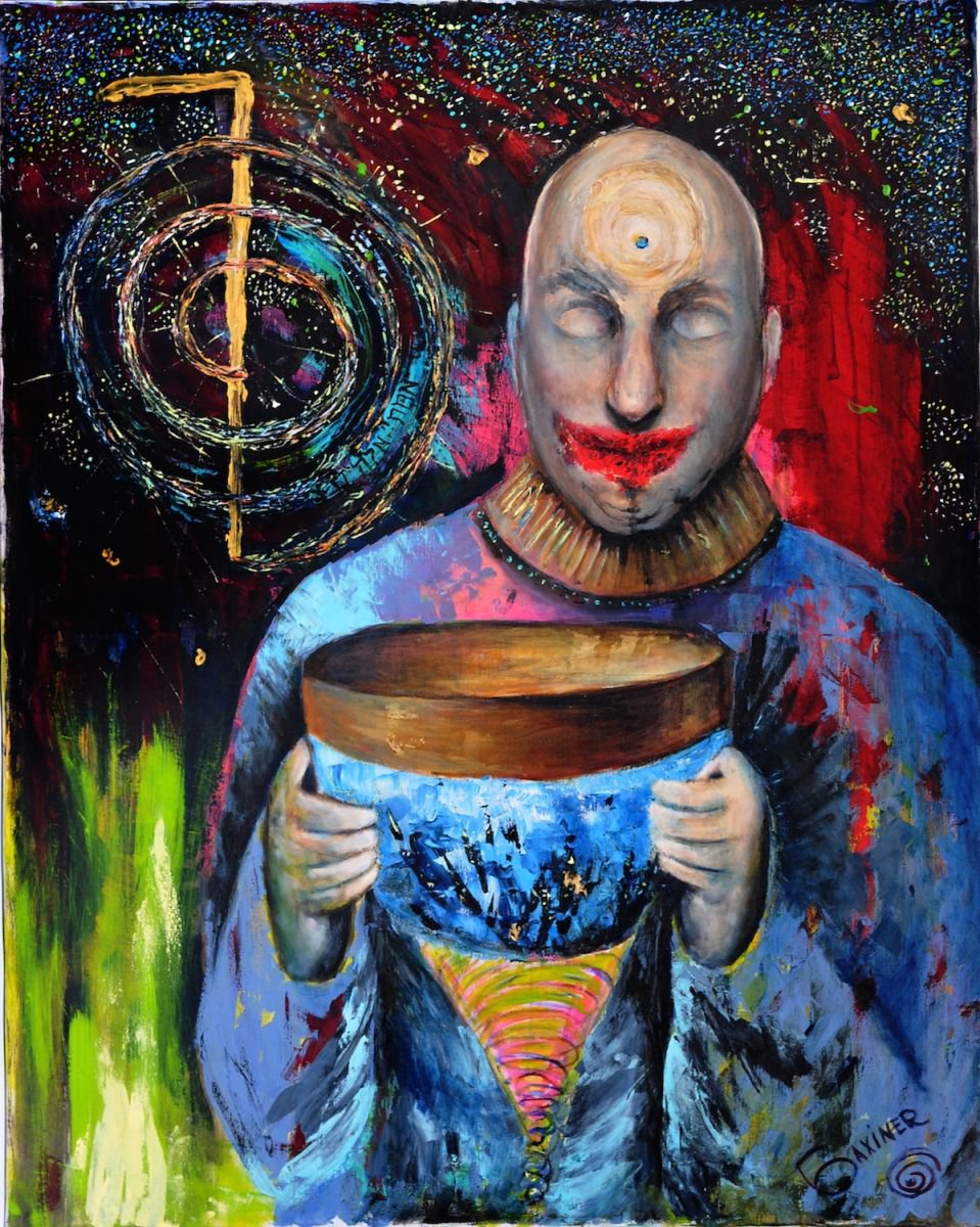 Impressionistic Abstract Oil Painting By Leo Baxiner, 31 X 39", Master Of The Universe., Original Artwork