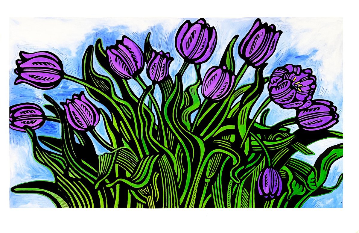 Purple Tulips by Laurel Macdonald