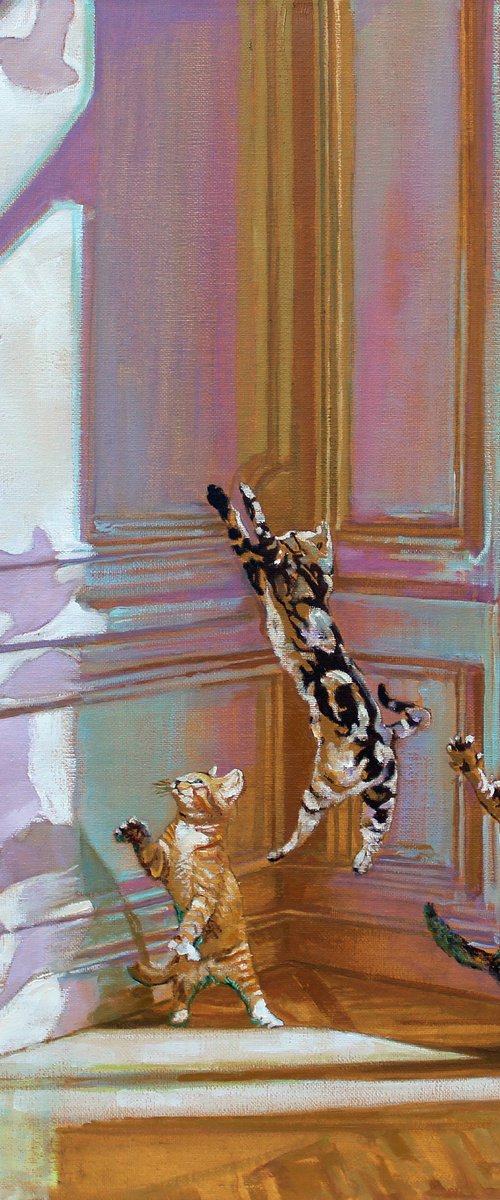 Parisian Kittys with bird shadows #2 by Timothy Adam Matthews