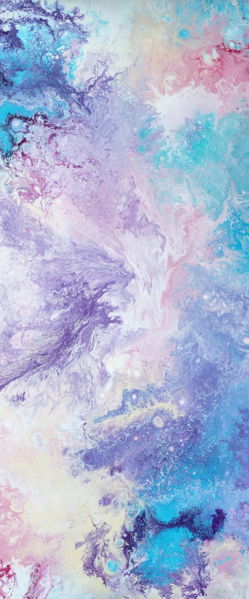 "Pink Corals" 90/65 original abstract painting, office art, home decor, gift idea, modern art, underwater, coral reef, relaxation, dream by Alexandra Dobreikin