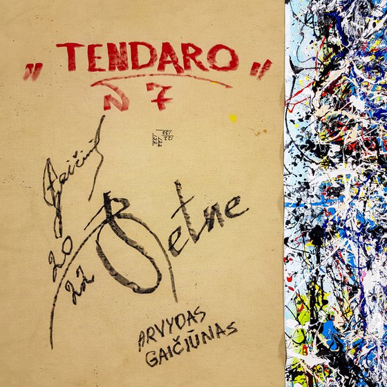 Tendaro N-7 (H)132x(W)132 cm. Similar to a Jackson Pollock