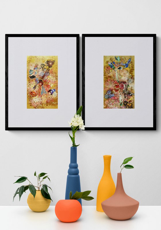 Golden fabric of memories (diptych)